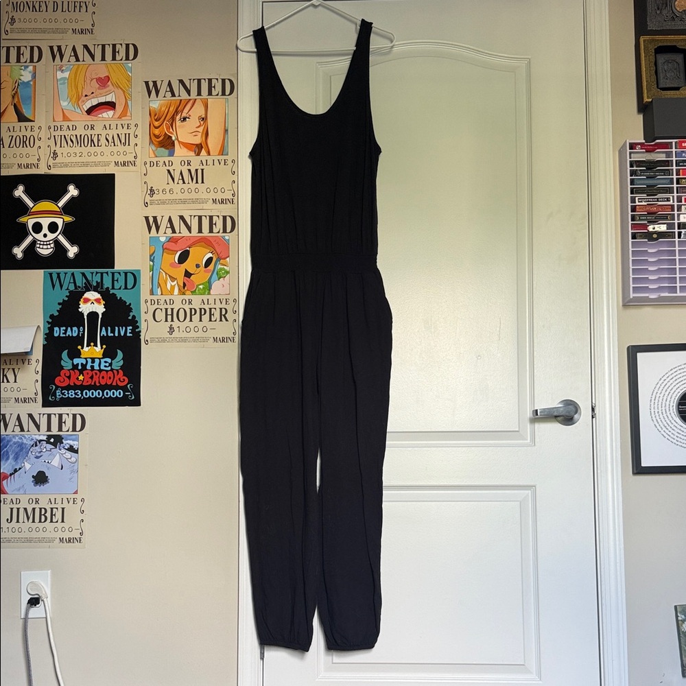 aerie Black Sleeveless Jumpsuit